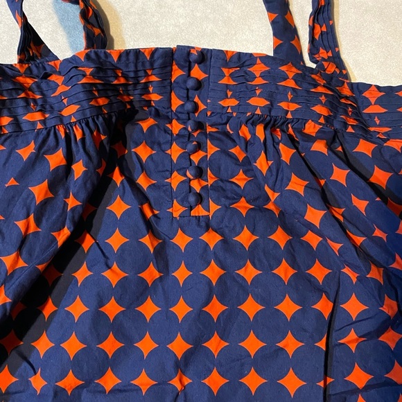 J Crew J.Crew Circle Dot Apron Cami Tank Top Cotton Poplin Shirt Size 8 - Picture 11 of 12